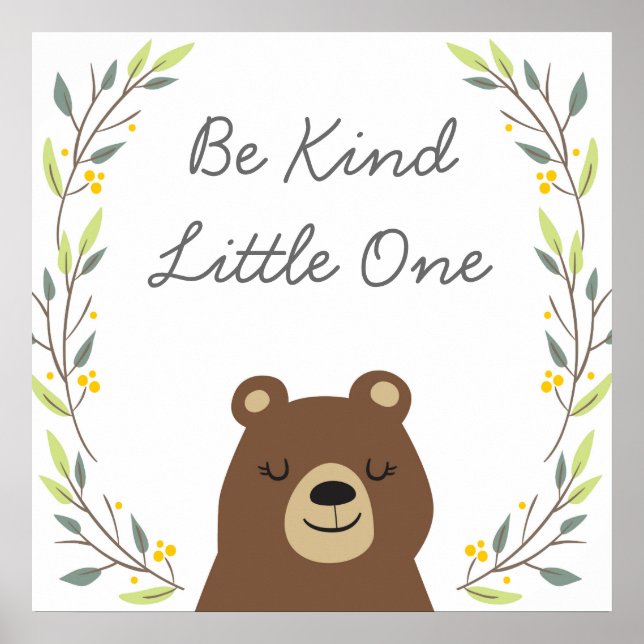 Poster Be Kind - Nursery Art Decor (Devant)