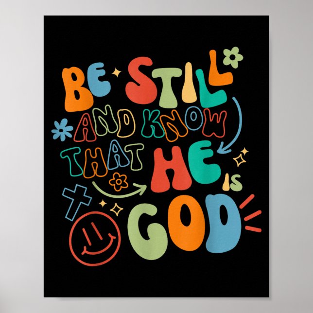 Poster Be Still And Know Psalm Verse Insrational Christia (Devant)