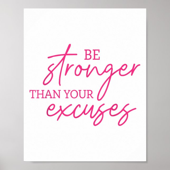 Poster Be Stronger Than Your Excuses Shirt Workou Women M (Devant)
