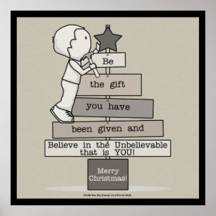 Poster Be the Gift-Christmas Tree (Tan)