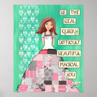 Poster Be Yourself - Paris Theme Quilt Girl