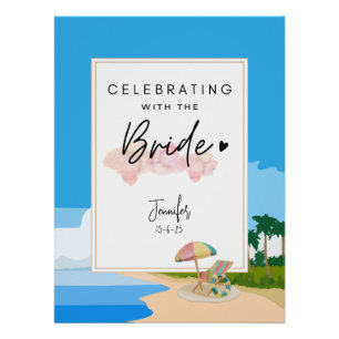 Poster Beach Bachelorette La fête des poules customisée