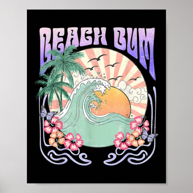 Poster Beach Bum Sunset Summer Vacances Hawaii Family Mat (Devant)