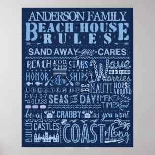 Poster Beach House Rules