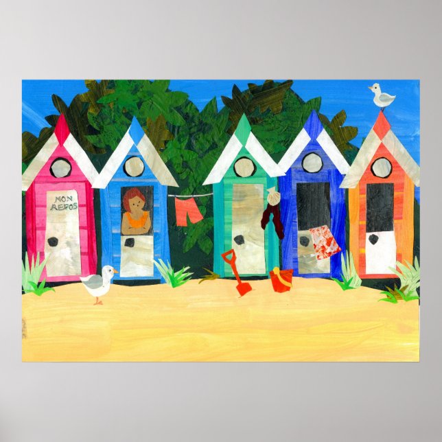 Poster 'Beach Huts' (Devant)