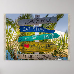 Poster Beach Ocean Live Simple Inspiration Motivation