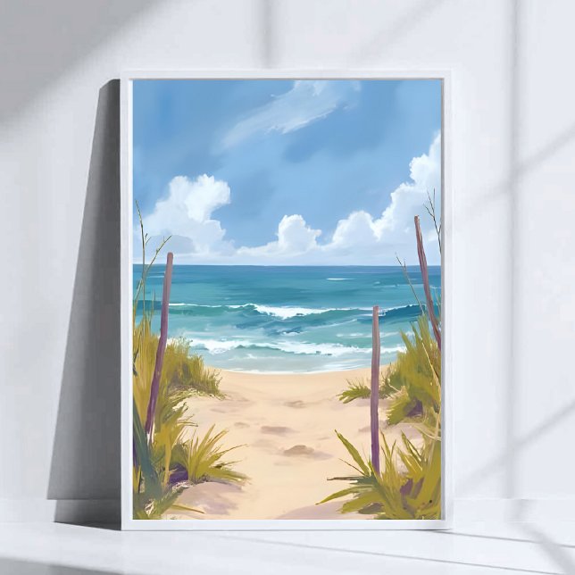 Poster Beach Path | Ocean Watercolor Coastal Painted (Créateur téléchargé)