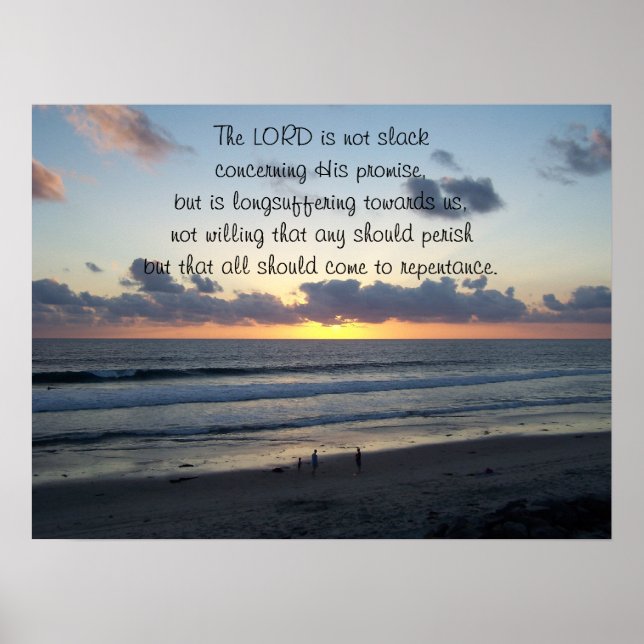 Poster Beach Sunset 2 Peter 3:9 Imprimer (Devant)
