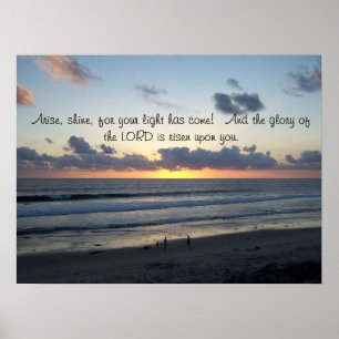 Poster Beach Sunset Arise Isaiah 60:1 Print