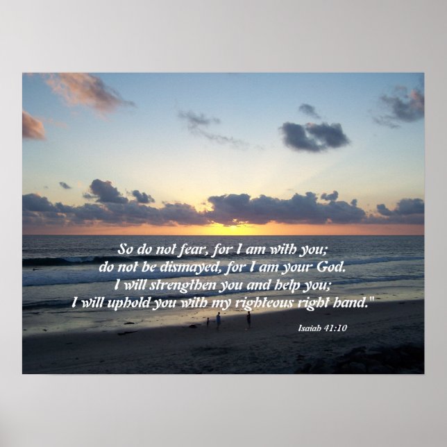 Poster Beach Sunset Isaiah 41:10 Imprimer (Devant)