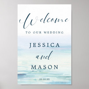 Poster Beach Wedding Welcome Sign