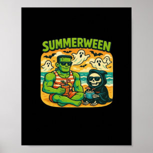 Poster Beachside Boogeymen - Classe Retro Summerween Vibe