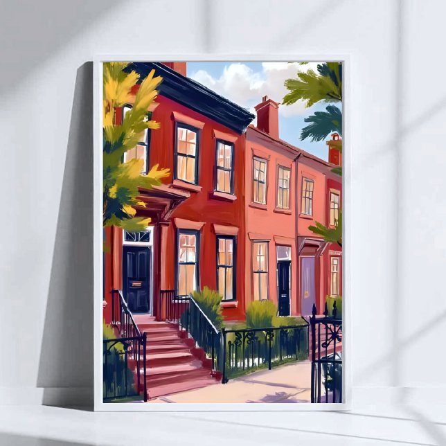 Poster Beacon Street Boston Massachusetts Art (Créateur téléchargé)