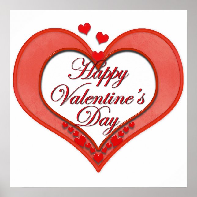 Poster Beaded Red Heart Valentine (Devant)