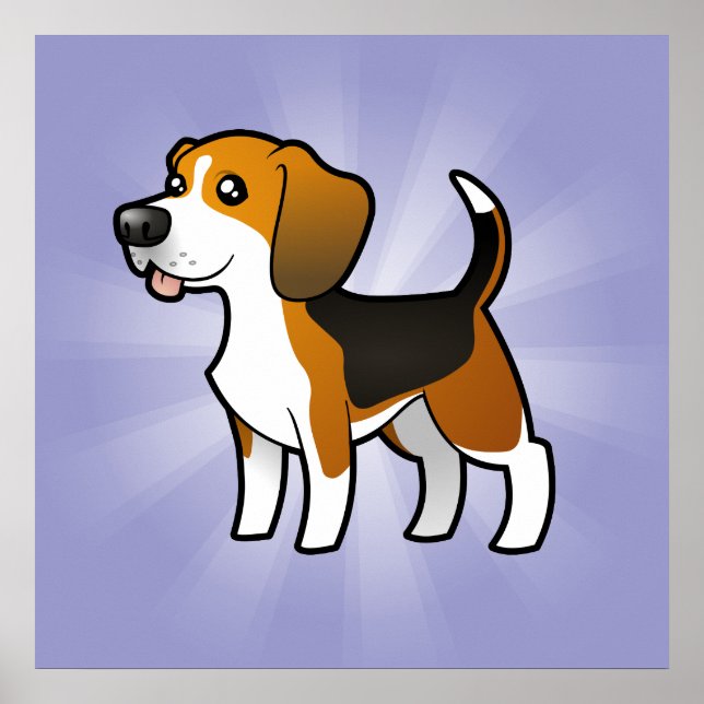 Poster Beagle de dessin (Devant)
