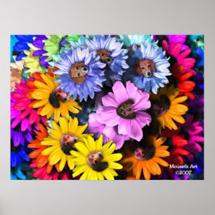 Poster Beagle en floraison