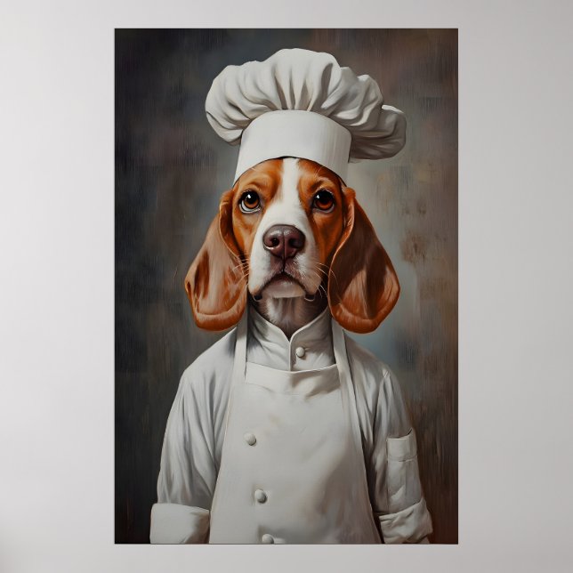 Poster Beagle In Chefs Hat Poster, Pet Poster, Beagle In (Devant)