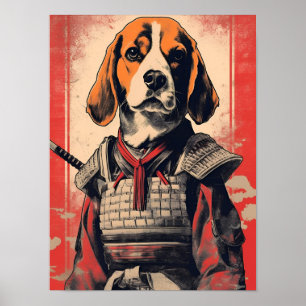 Poster Beagle Samurai