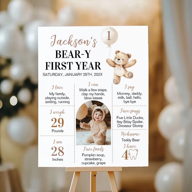 Poster Béaire à ours en peluche Première année Jalon (Créateur téléchargé)
