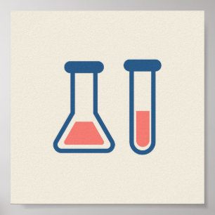 Poster Beaker & Test Tube Science Themed