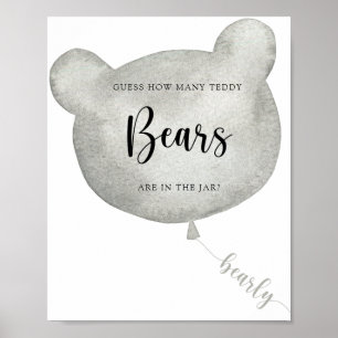 Poster Bear Balloon devine combien d'affiches nounours