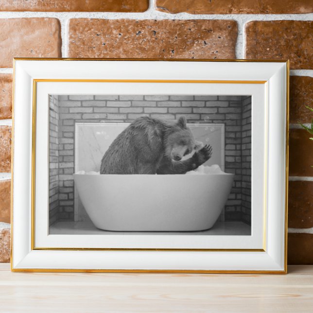Poster Bear  in Bathtub Bubble bath Animal  (Créateur téléchargé)