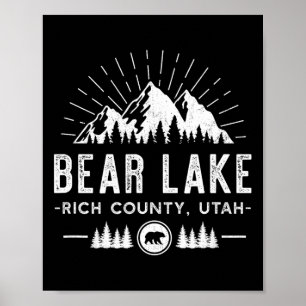 Poster Bear Lake Utah - Ski de montagne Randonnée pêche