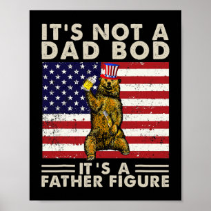 Poster Bear Retro C'Est Pas Papa Bod C'Est Un Père Figure