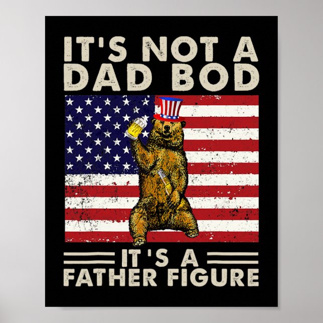 Poster Bear Retro C'Est Pas Papa Bod C'Est Un Père Figure (Devant)