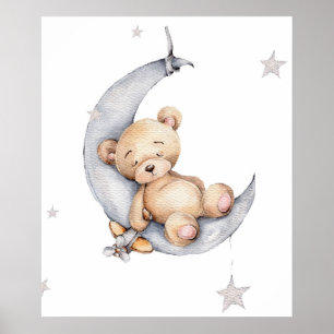 Poster - Bear Sleeping On The Crest Moon