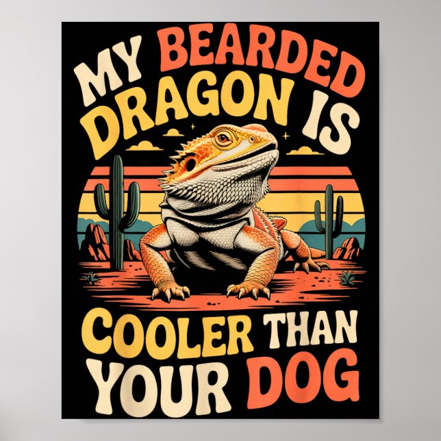 Poster Bearded Dragon Cooler Reptile Animal Beardie Beard (Devant)
