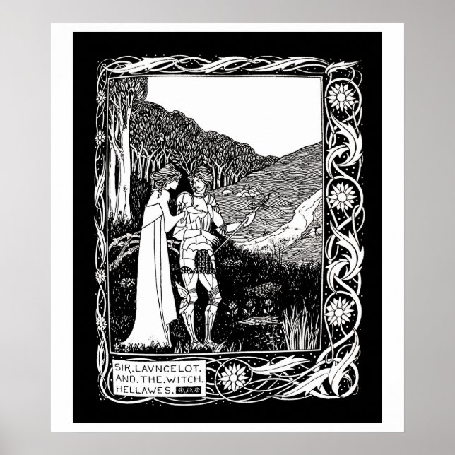 Poster Beardsley Lancelot et l'affiche des sorcières (Devant)