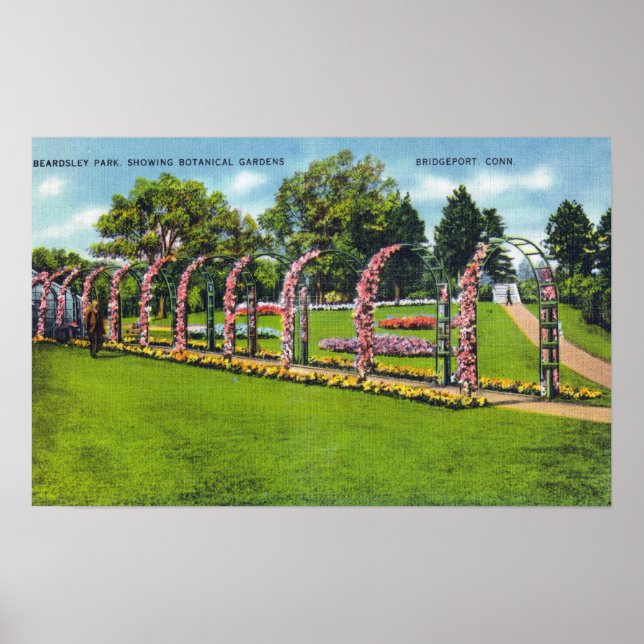 Poster Beardsley Park Vue sur les jardins botaniques (Devant)