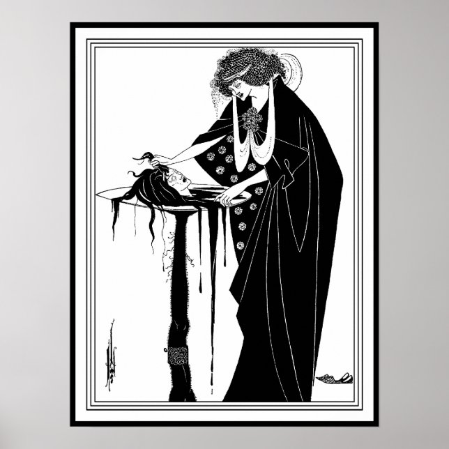 Poster Beardsley - Tête sur un plateau : La récompense du (Devant)