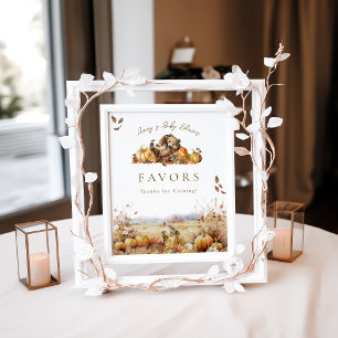 Poster Bearly Wait Automne Baby shower des bois Faveurs