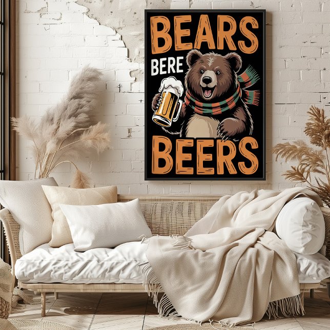 Poster Bears Bere Beers Illustration festive (Créateur téléchargé)