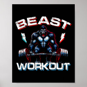 Poster Beast Silverback Deadlift Gym plaisanteries Gorill