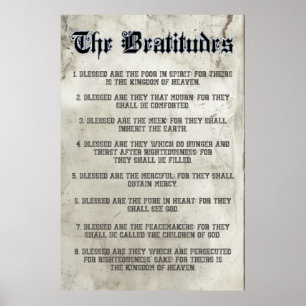 Poster Béatitudes Évangile de Matthieu Sermon sur le Mont