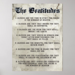 Poster Béatitudes Matthieu 5 Sermon sur le Mont Ratio 3:4
