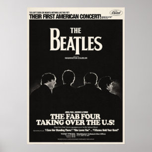 Poster beatles, rock classique, groupe vintage, musique b