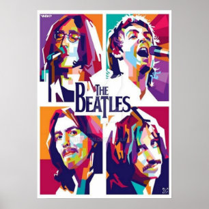 Poster beatles, rock classique, groupe vintage, musique b