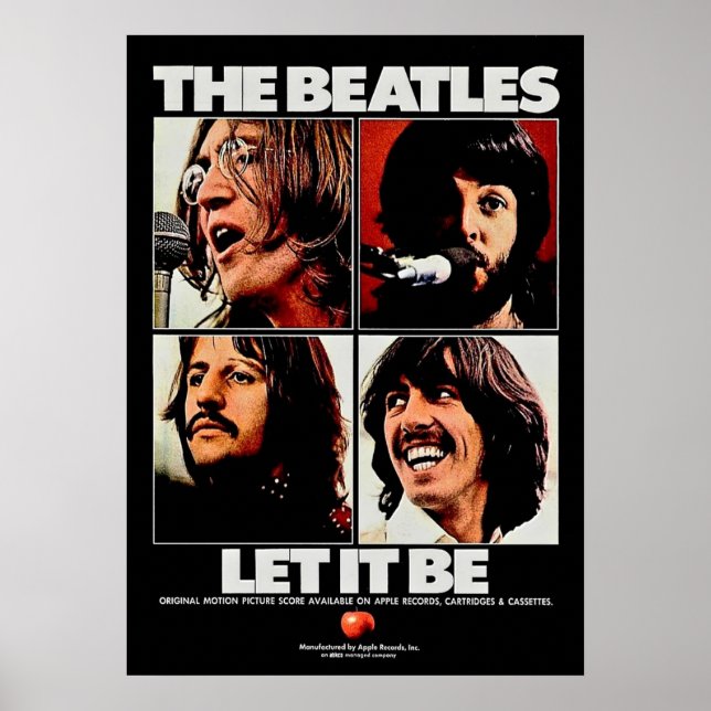 Poster beatles, rock classique, groupe vintage, musique b (Devant)