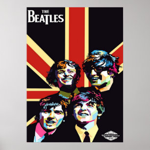 Poster beatles, rock classique, groupe vintage, musique b