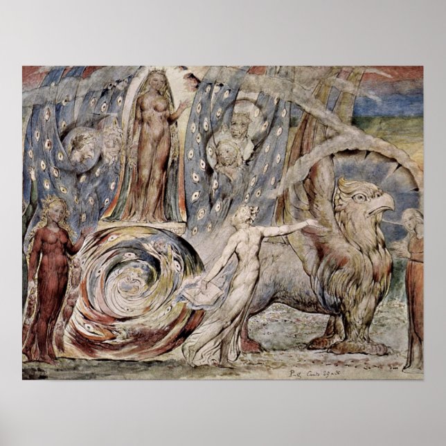 Poster Beatrice parle avec Dante par William Blake (Devant)