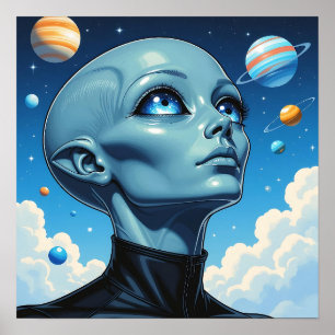 Poster Beau Alien extra-terrestre Être