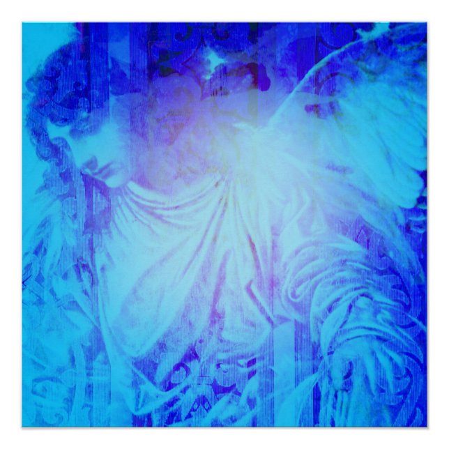 Poster Beau ange Bleu de Protection et de Pardon (Devant)
