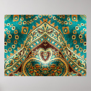 Poster Beau, arabe, arabe, arabique, arabique, tissu arab