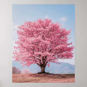 Poster Beau arbre à fleurs de cerisiers