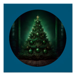 Poster Beau arbre de Noël de style baroque