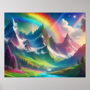 Poster Beau arc-en-ciel Imaginaire royaume